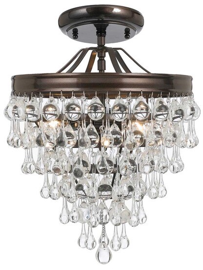 Calypso Semi-Flush Ceiling Light in Vibrant Bronze.